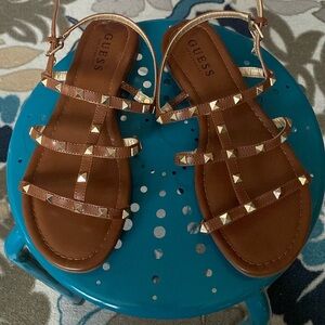 brown with gold sandals